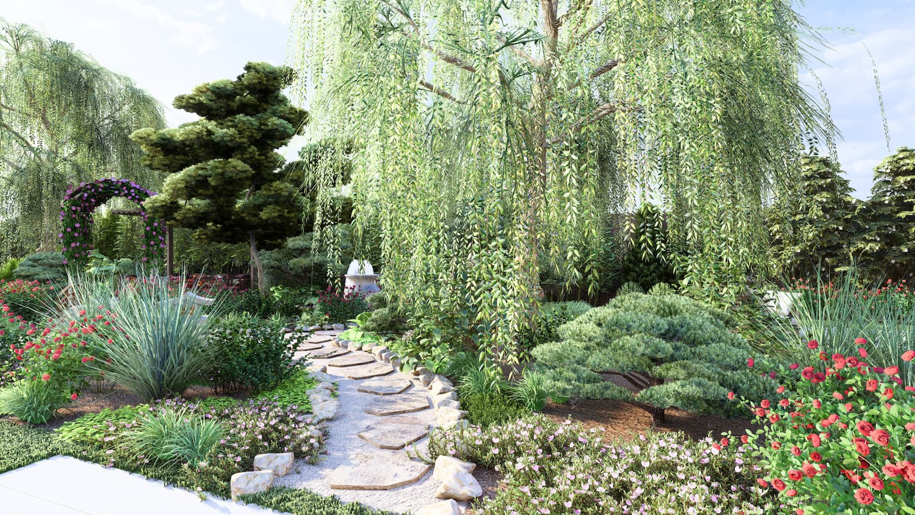 Decorative Garden Design with native North Texas plants. 