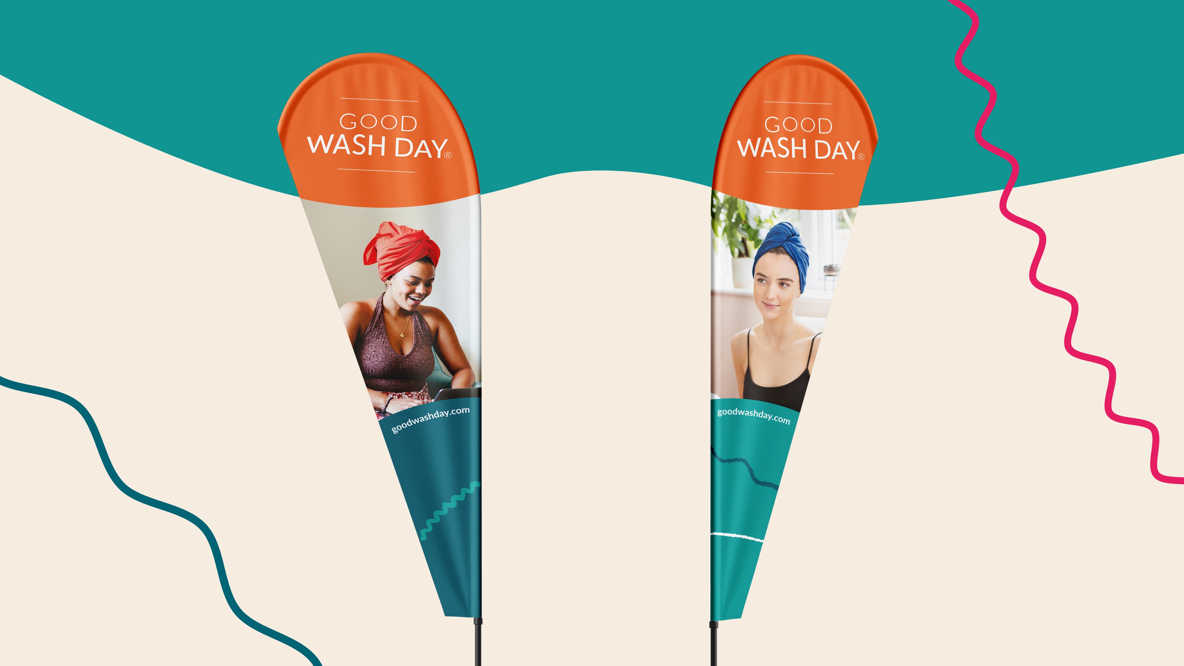 Good Wash day welcome teardrop banner designs