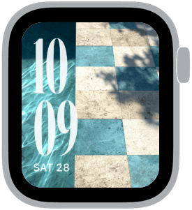 poolside geometry Apple Watch face preview 5 featuring summer.