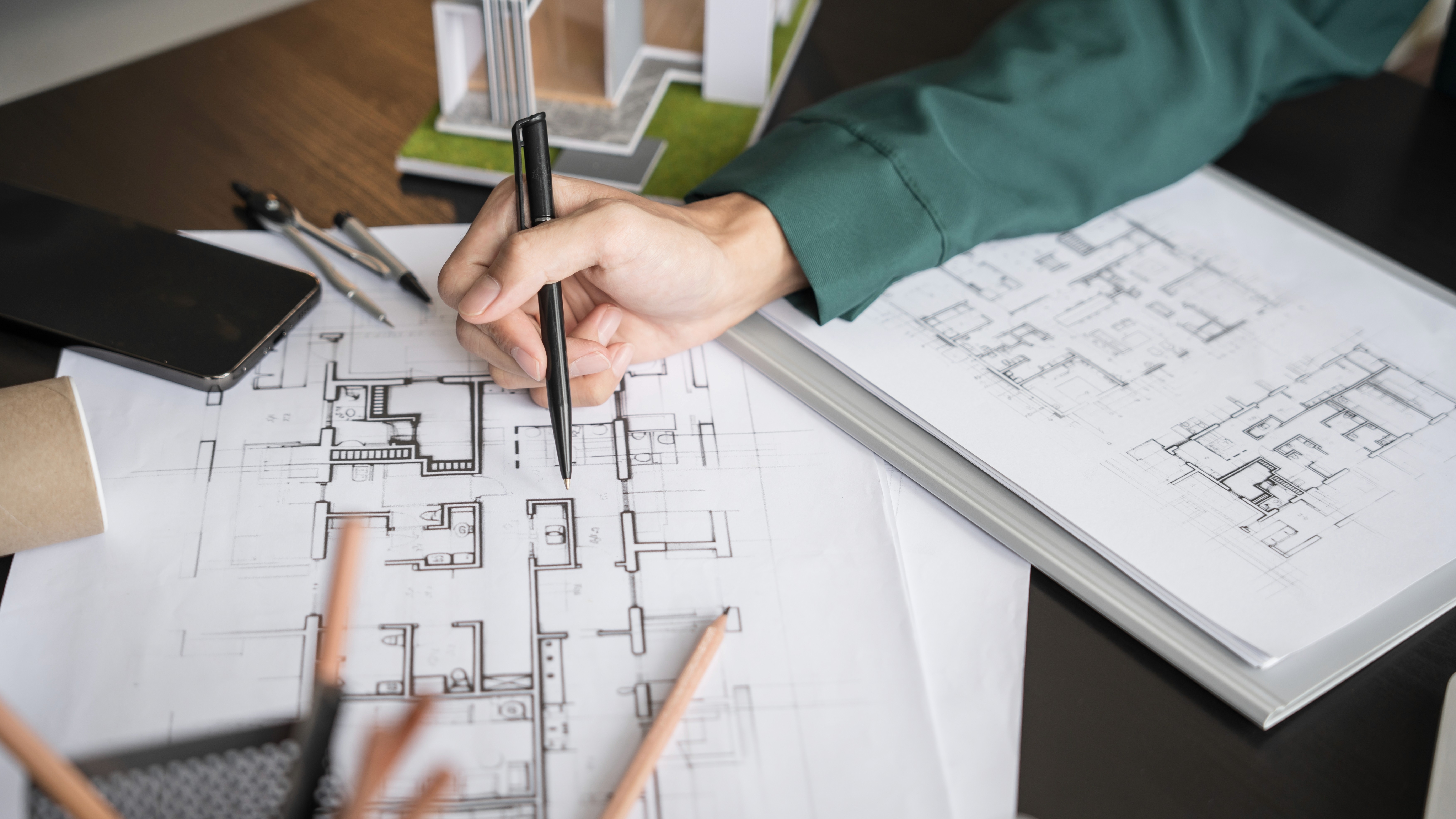 Drone shot of a running track at night