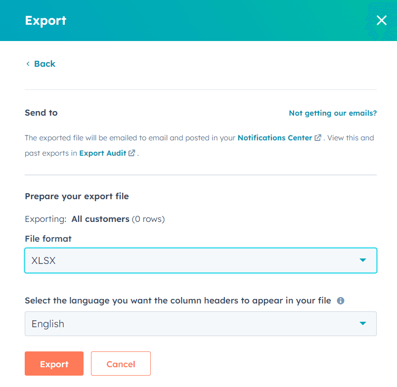 Formatting Your Export