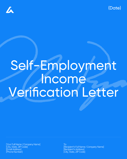 Self-Employment Income Verification Letter
