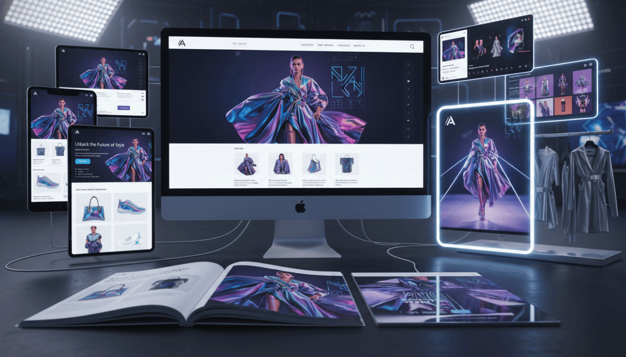 Fashion retail brand using AI imagery across all marketing channels simultaneously