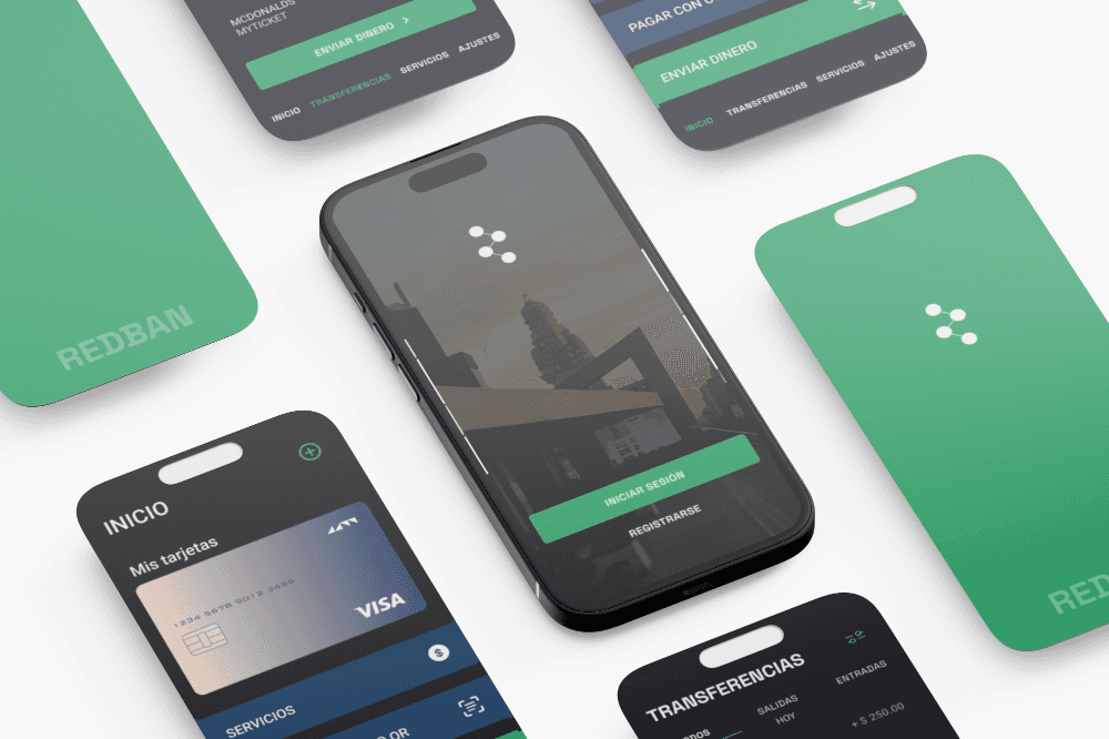 Smartphone mockups proyecto Redban APP