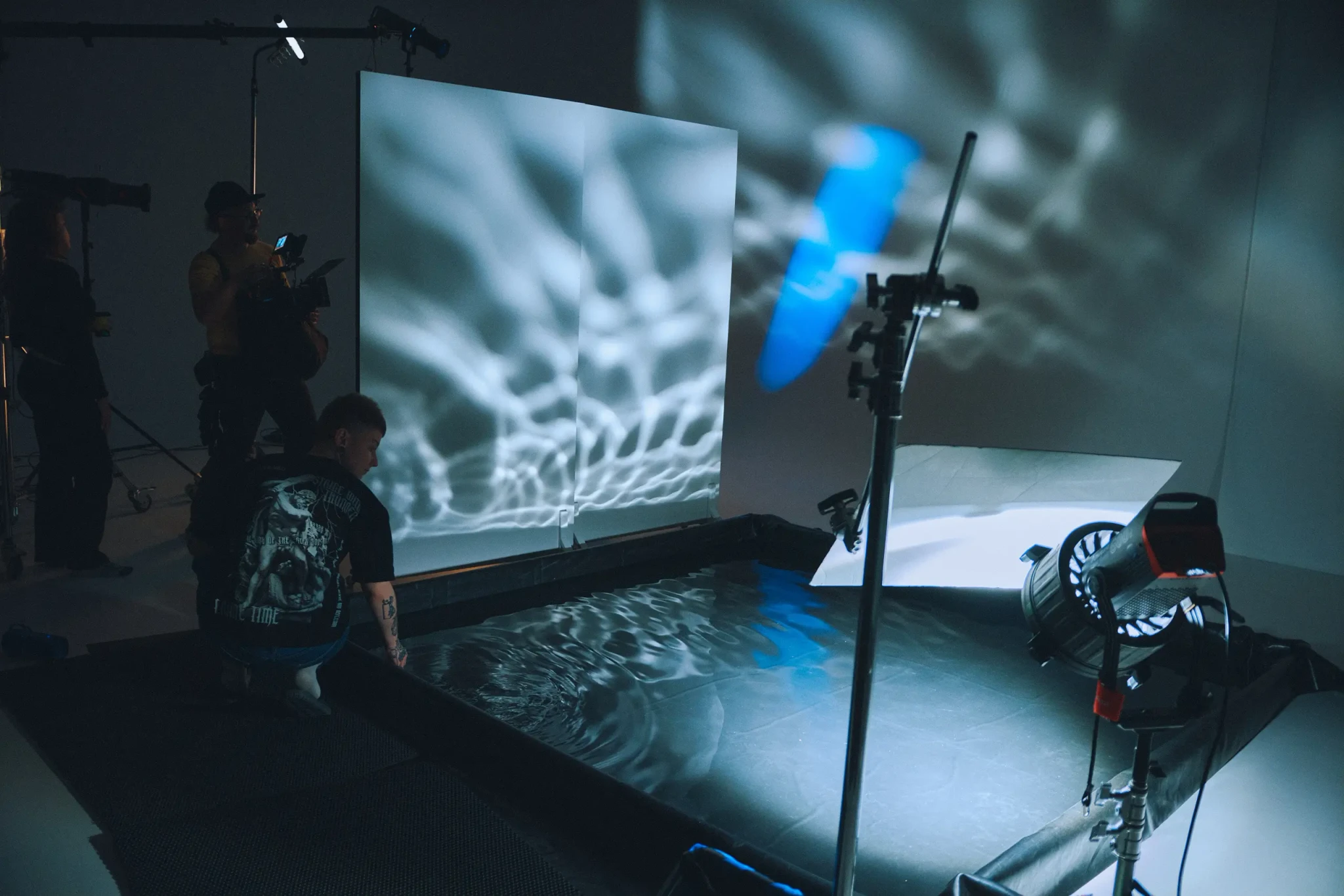 A film set with beautiful lighting