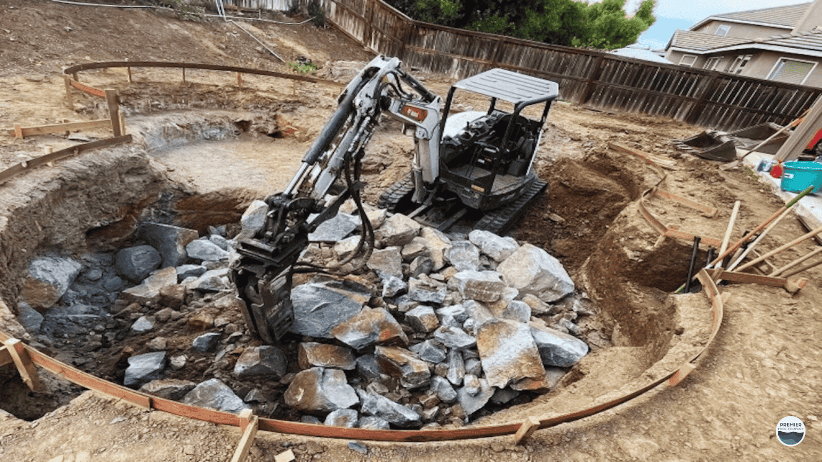 Excavation and installation process for inground jacuzzi spa