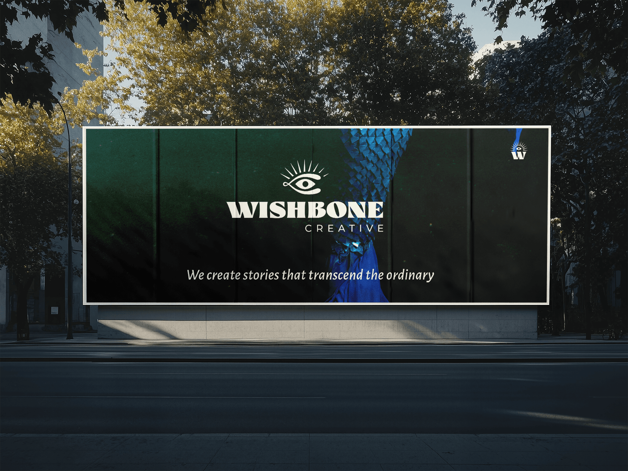Wishbone Creative signage – Outdoor brand design for Wishbone, a Dublin creative agency.