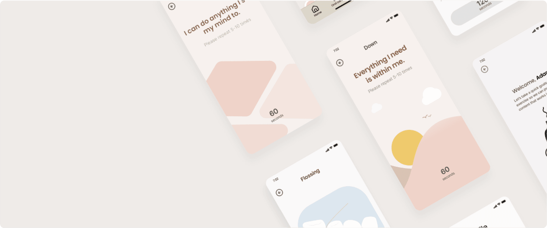 ntro screens of a wellness app, showcasing the onboarding process with brief descriptions of features for tracking health metrics, fitness, and overall well-being.