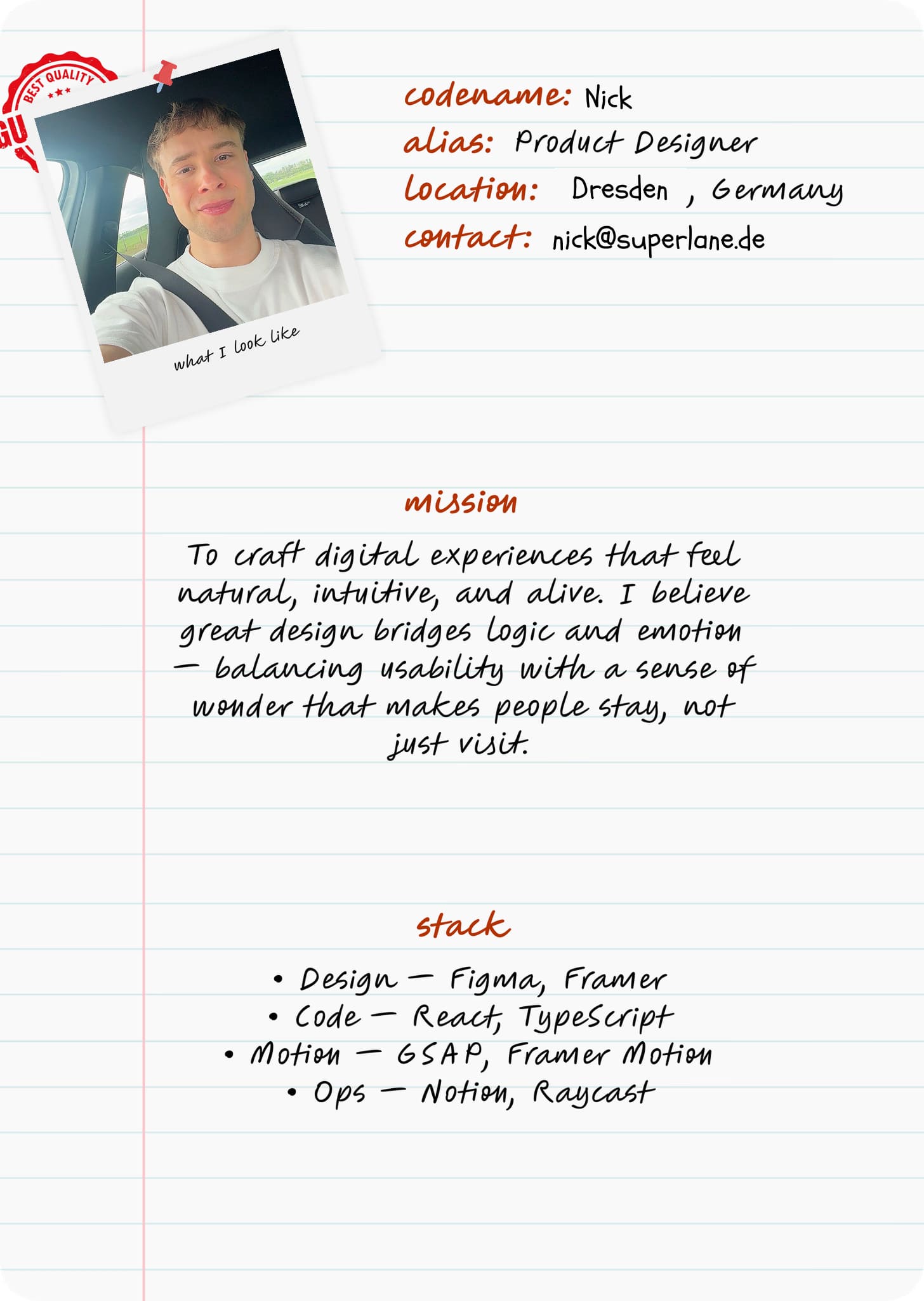 profile card image of a person featuring their details