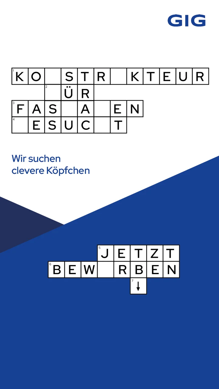 GIG Fassaden – GIG Ad Recruiting 9x16 Instagram Version Kreuzworträtsel