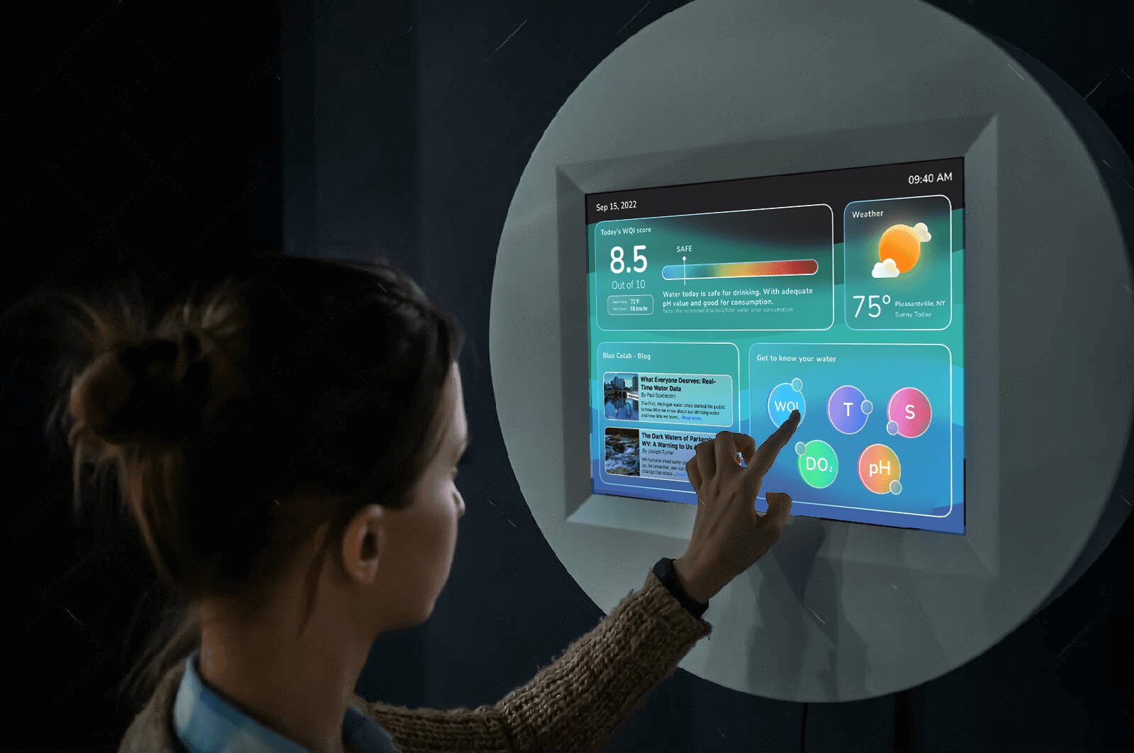 A mockup for a Macbook placed on a table for a website