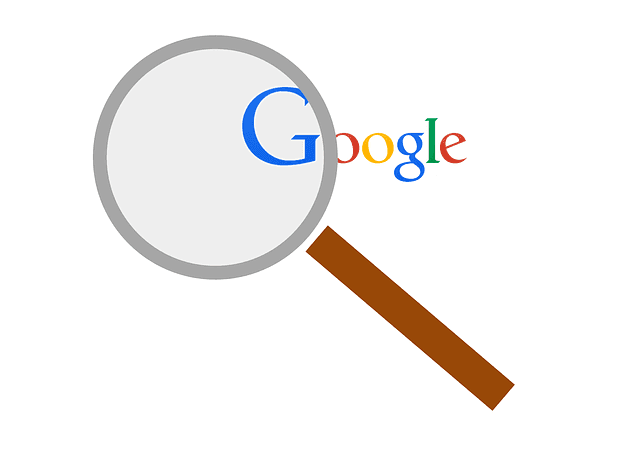 image of a magnifying glass on over google home page