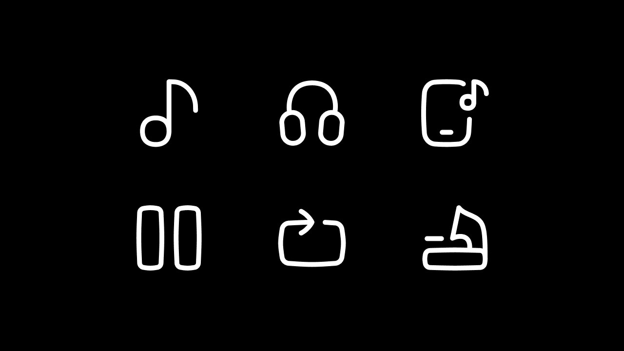 Flex Line Music Icon Set