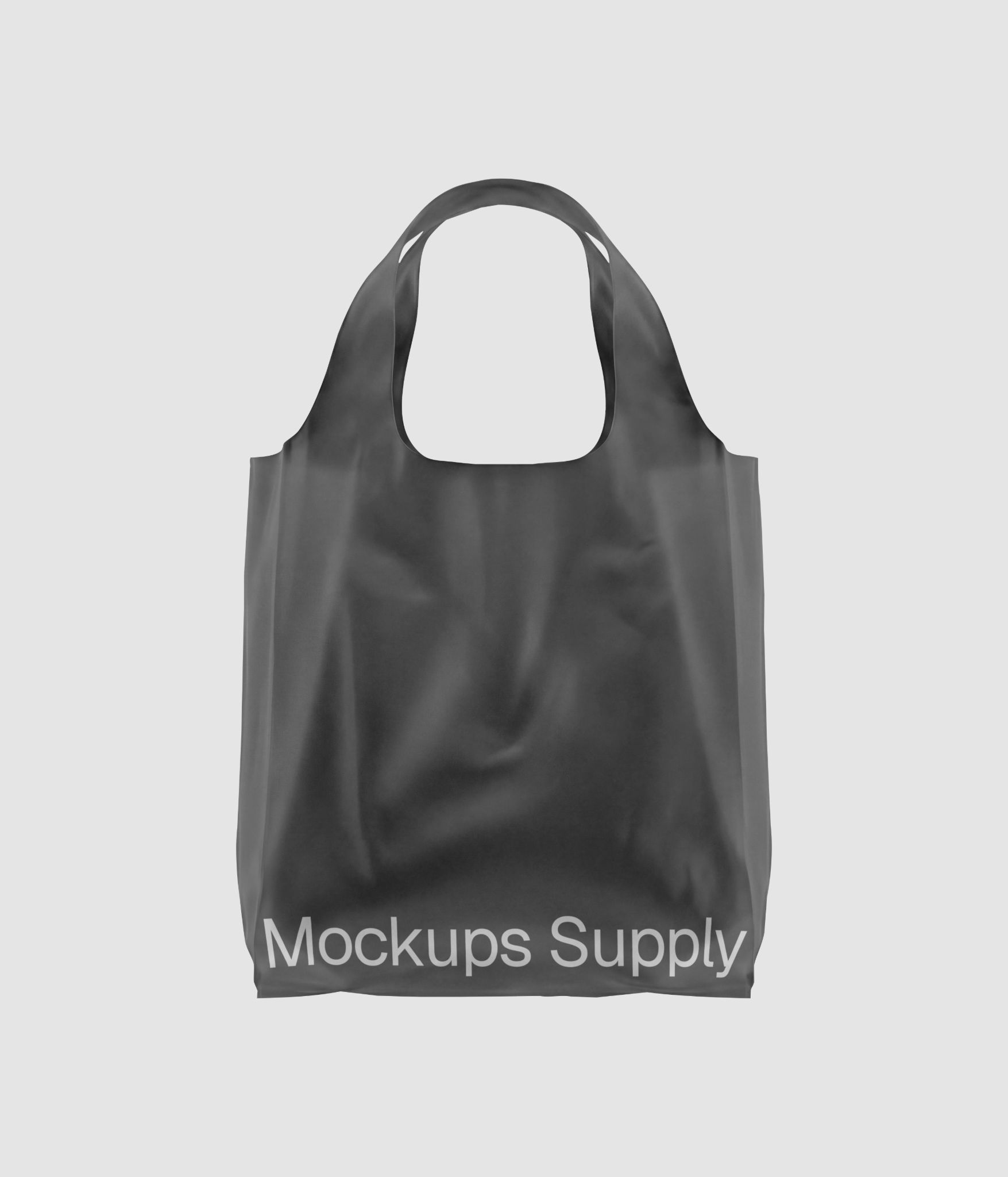 Matte plastic tote bag mockup front view download PSD on Mockups Supply