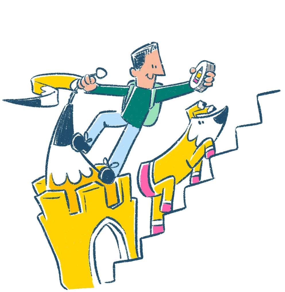 A runner preparing for the start