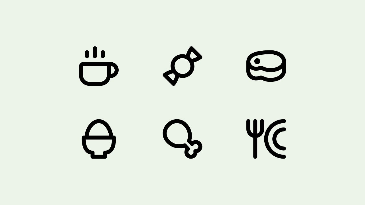 Micro Line Food Icon Set