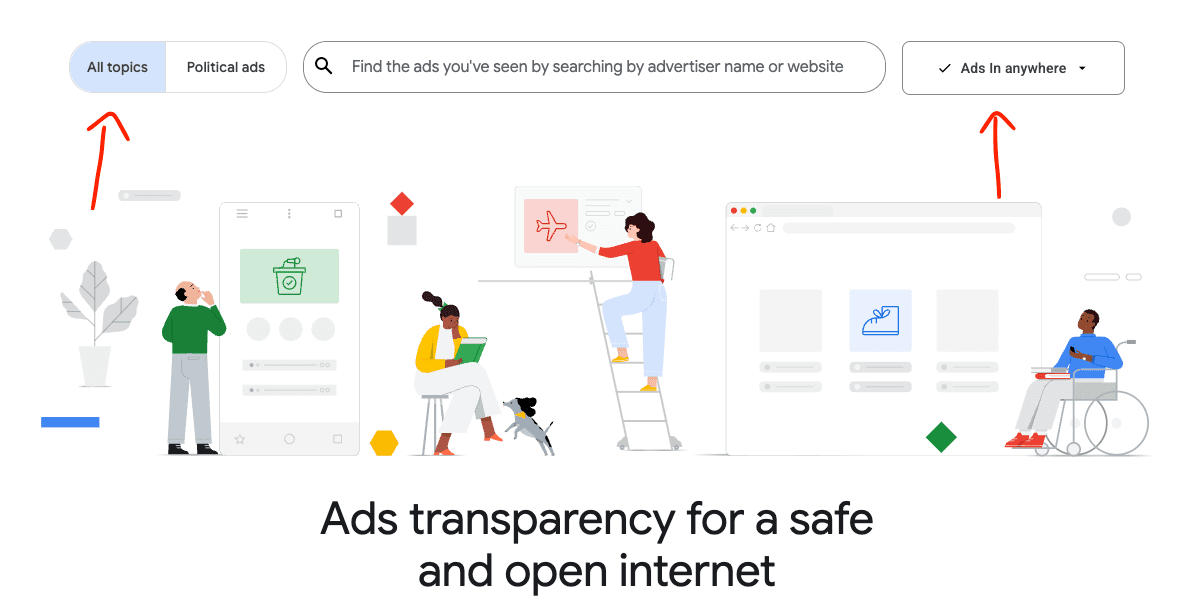 Google Ads Transparency Center settings