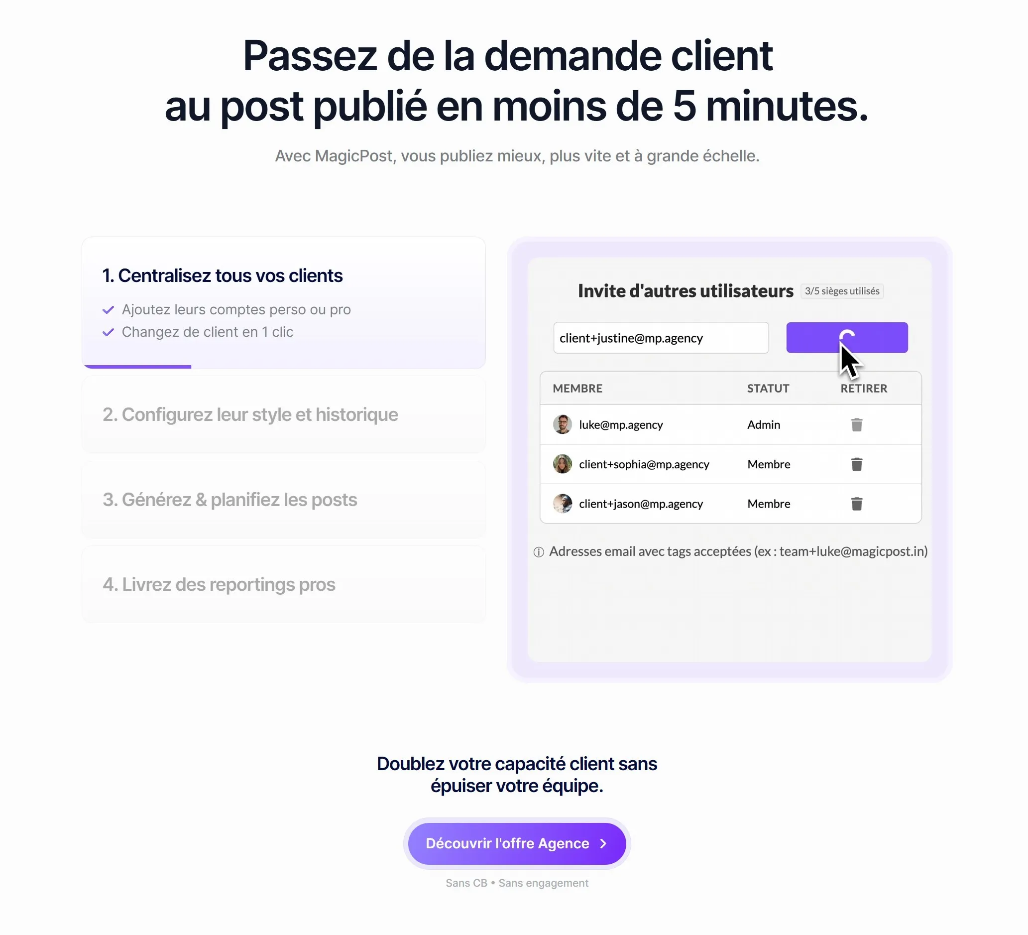 section processus landing page magicpost