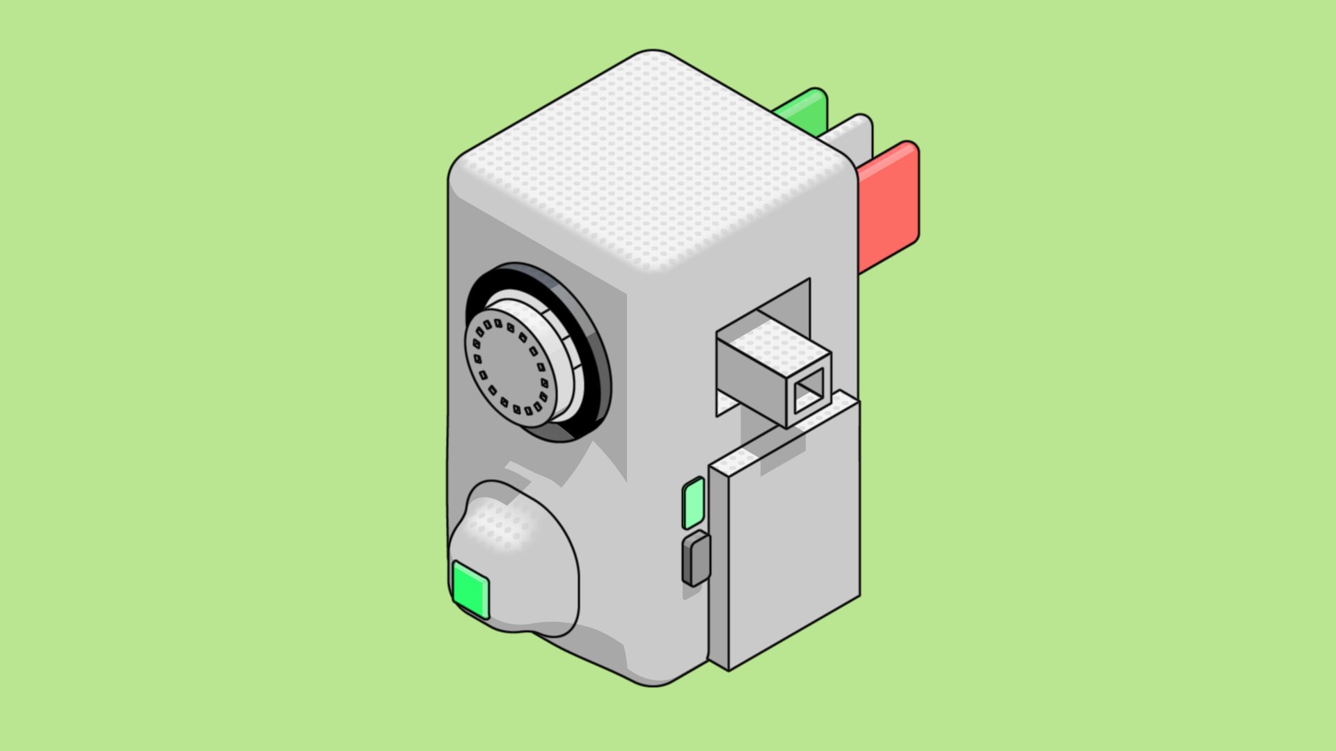 3d rendered CAD-style scene of an electric futuristic abstract kitchen device