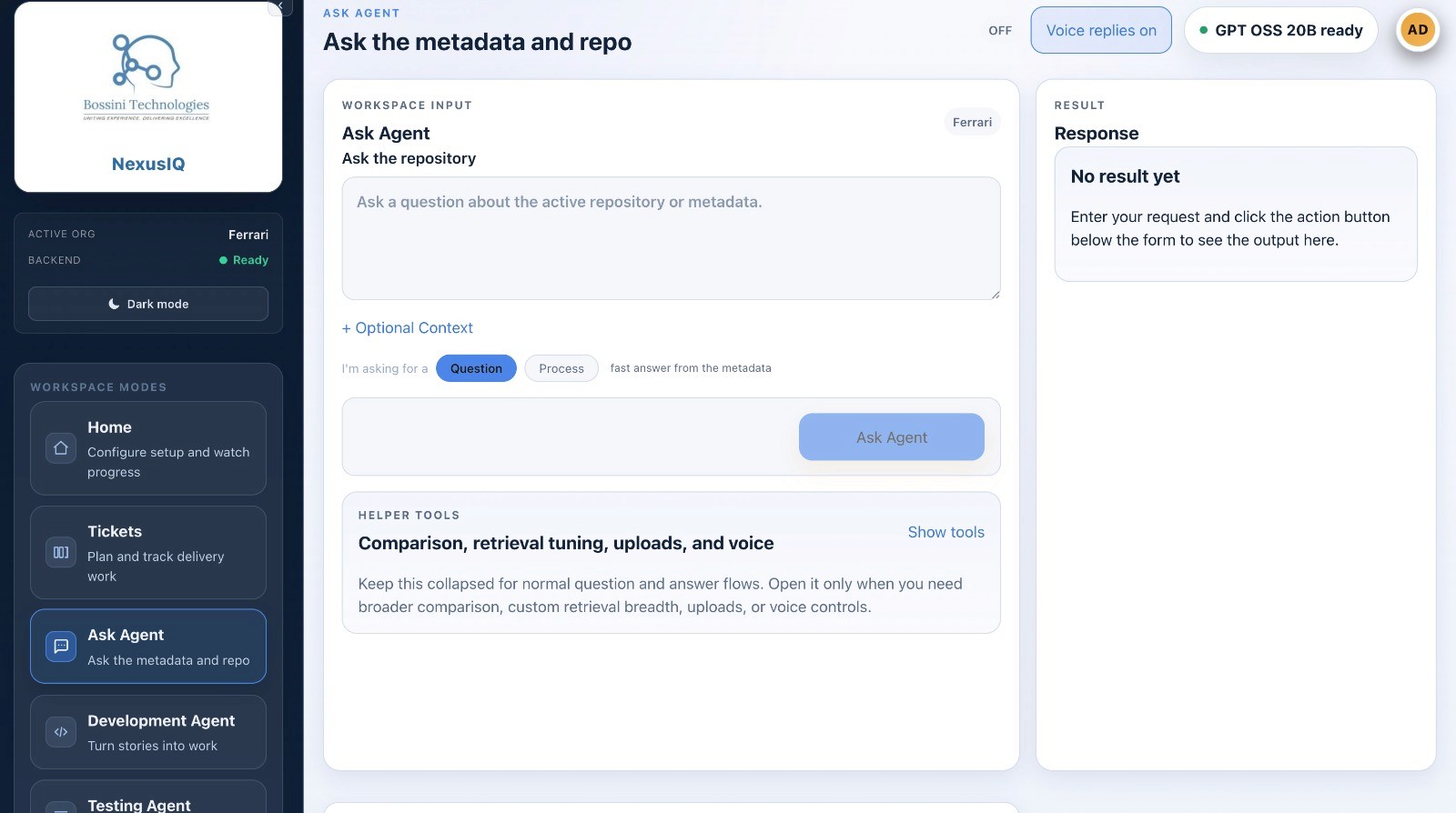 Enterprise Workspace application interface