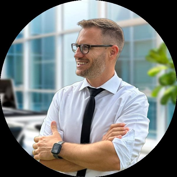 Portrait image of recently hired tech professional