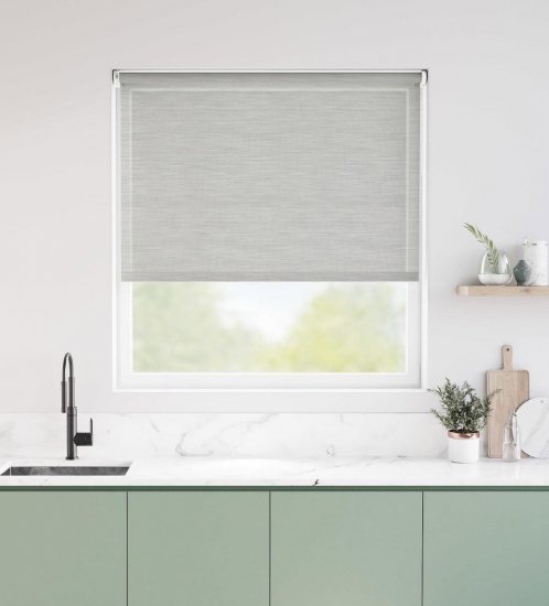Roller shades is another option for decorating your kitchen windows