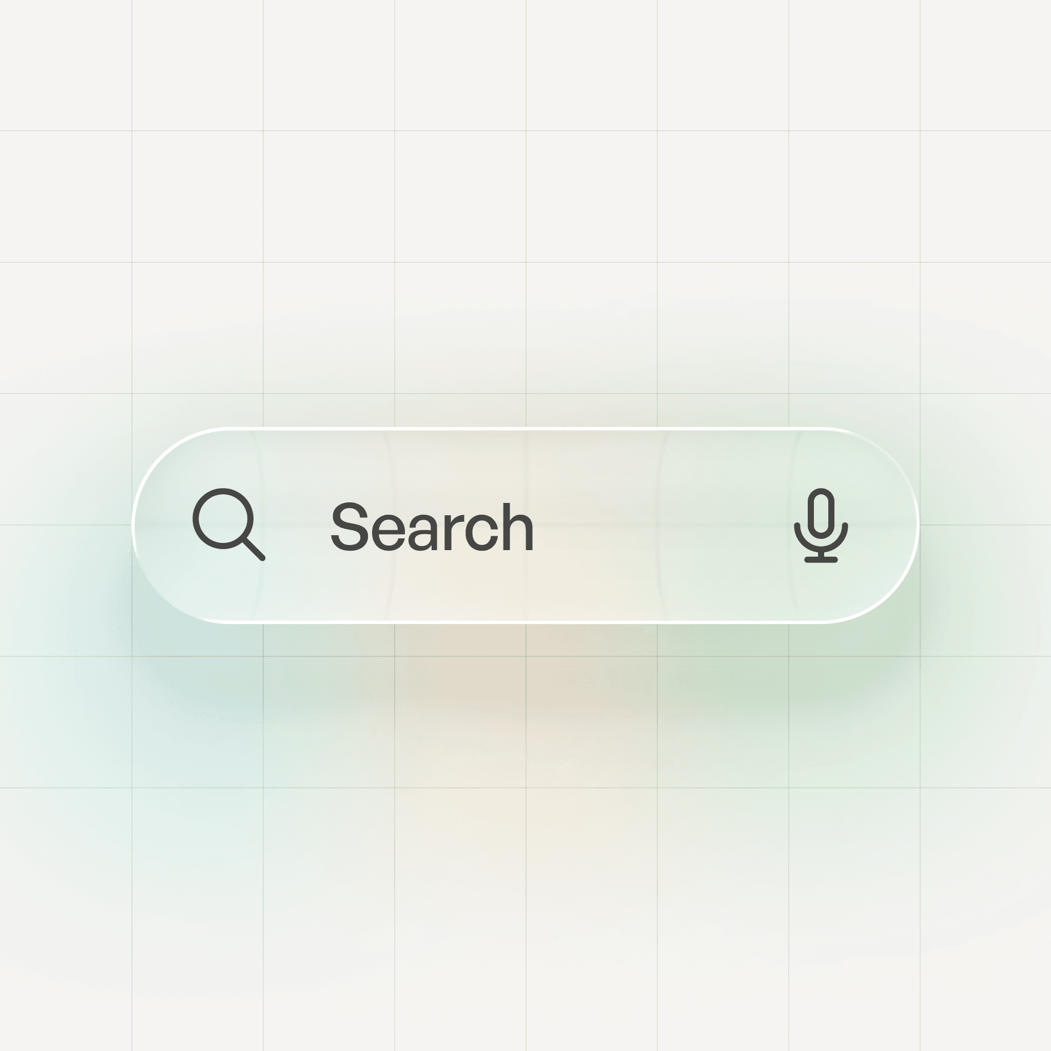 Liquid glass search field