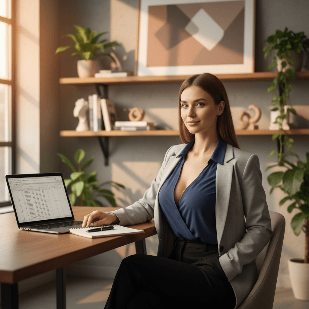 Woman Using Laptop