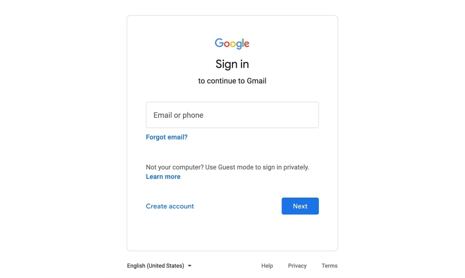 How to sign into Gmail account on PC