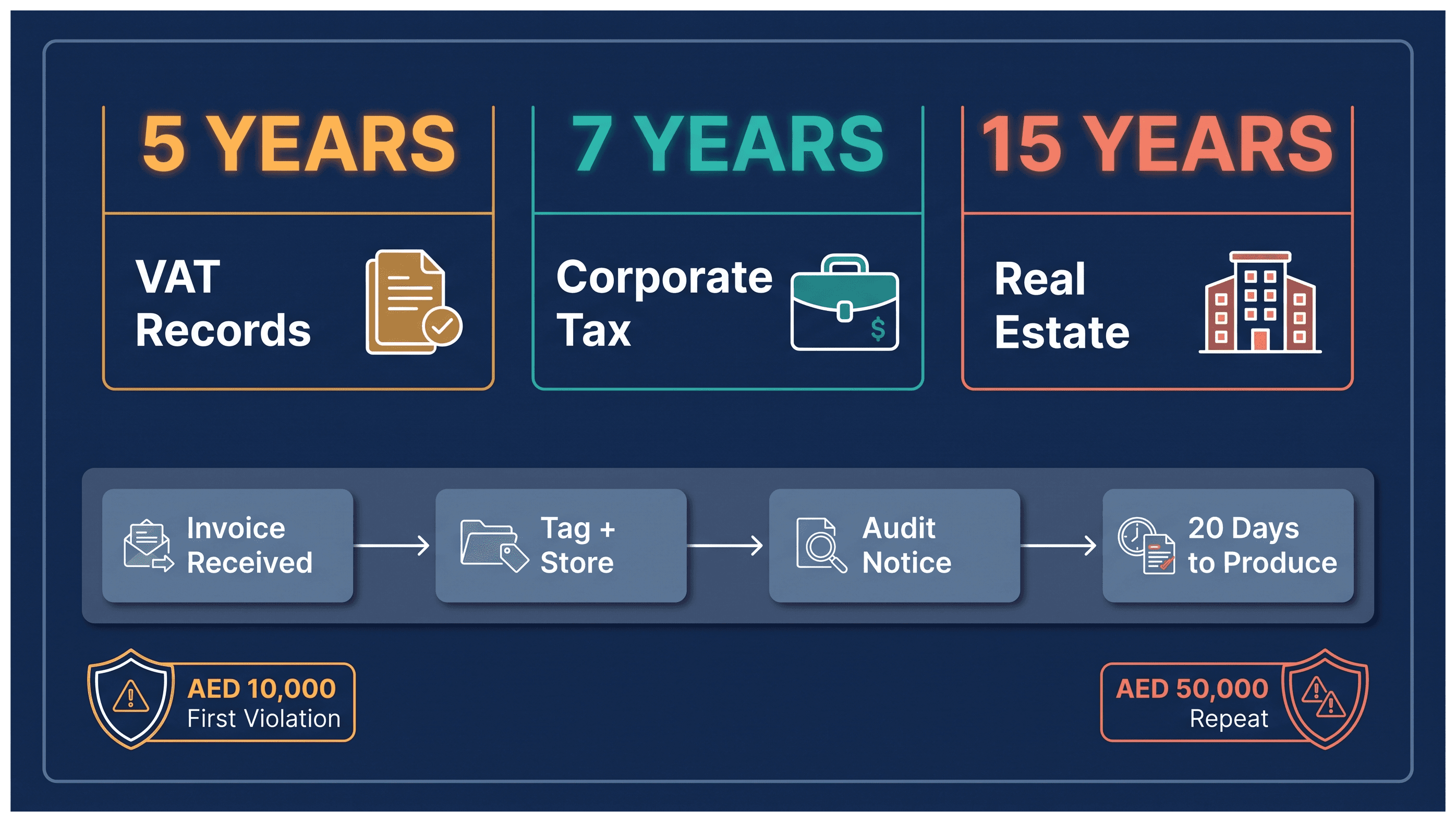 Infographic: Tax Invoice Retention Period in the UAE: Key Rules and Requirements