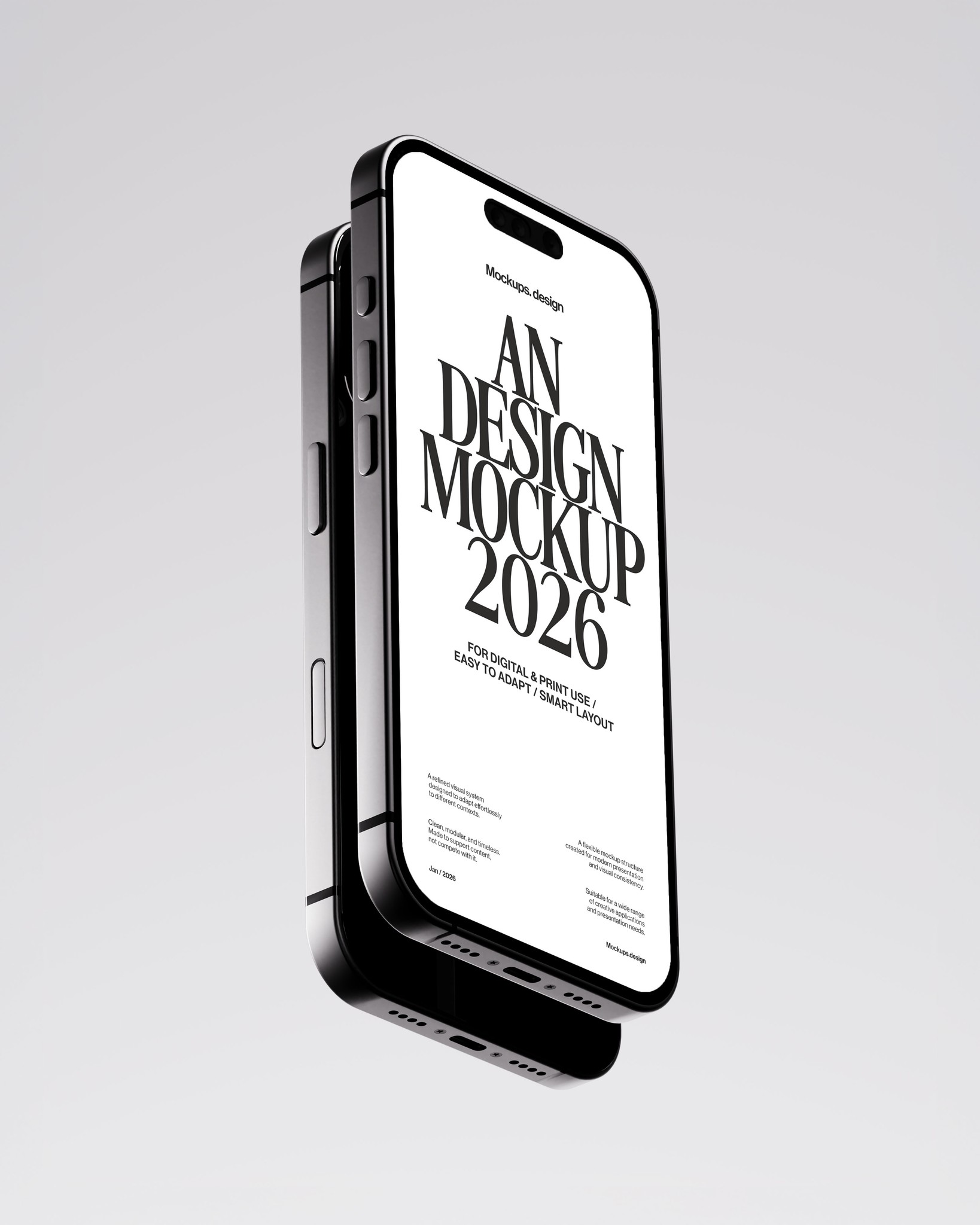 iPhone mockup on minimal clean background, realistic display