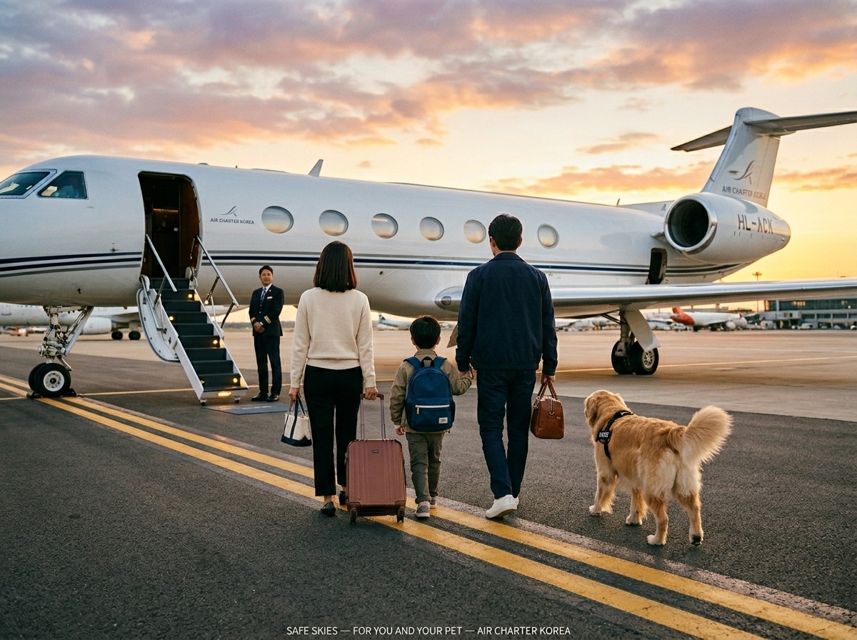 Air Charter Korea pet friendly private jet — free quote 48 hours, quarantine concierge, cabin travel