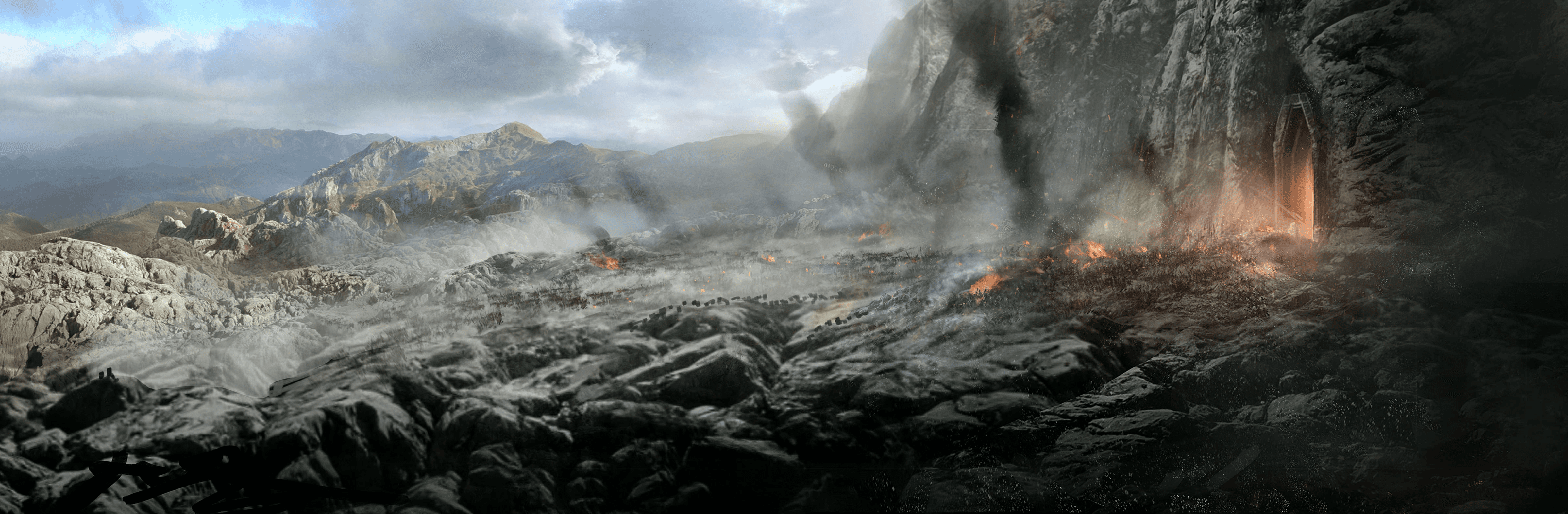 The Hobbit visual development – landscape concept exploring the cinematic language of Middle-earth