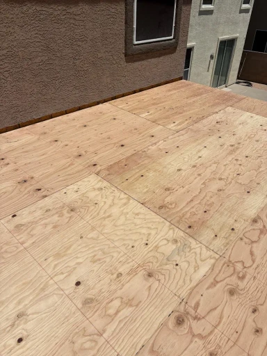 New plywood subfloor in a Tucson remodel