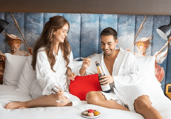 Couple in a hotel room