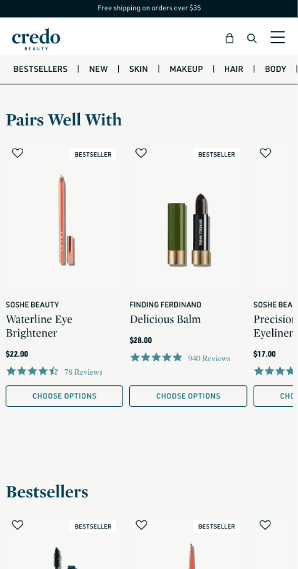 Mobile cross-sell module supporting product bundling and discovery
