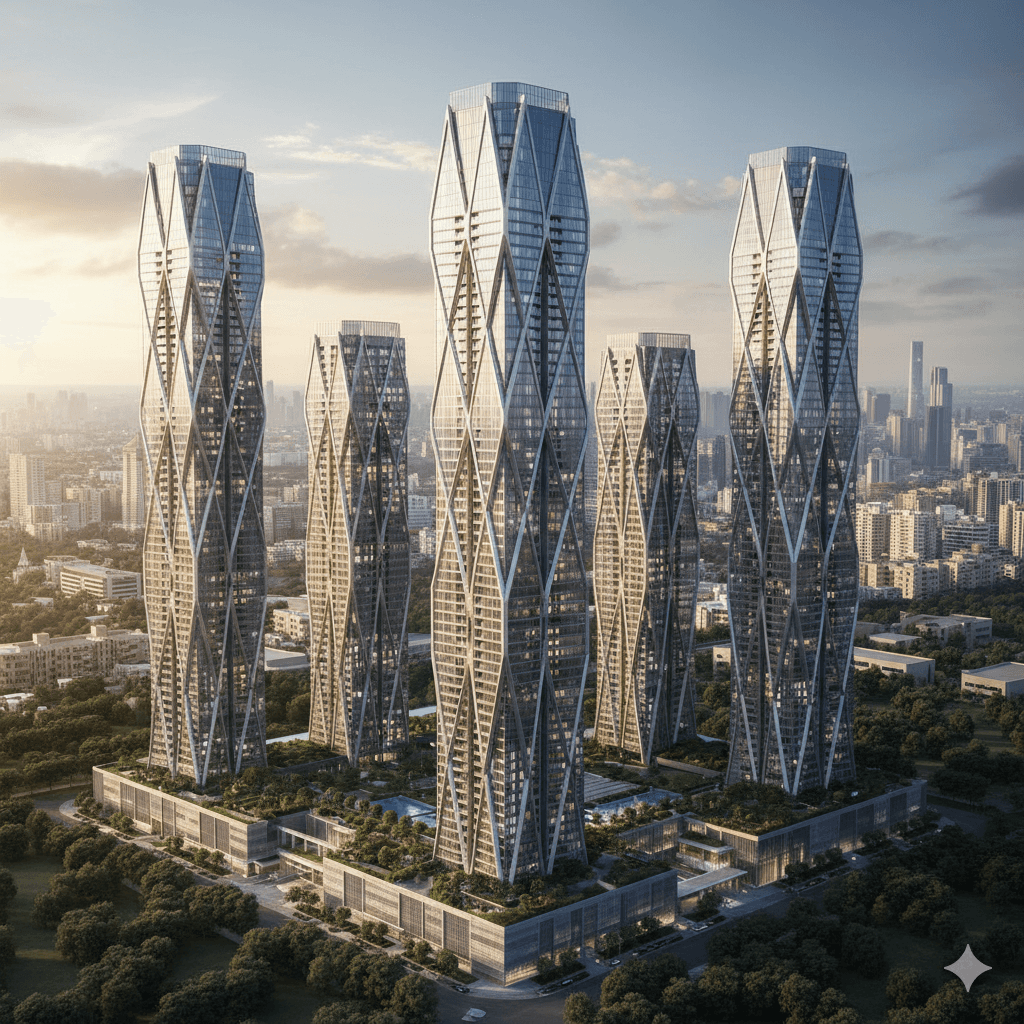M3M The Cullinan Noida: Iconic diamond-cut towers