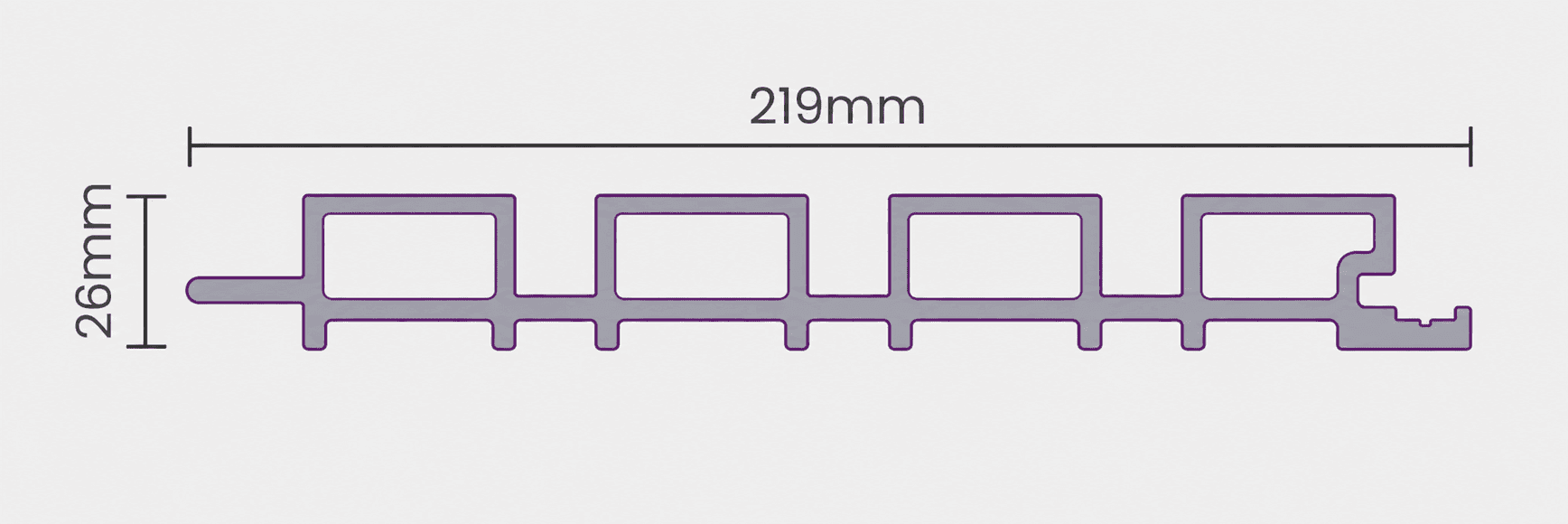 CPF-03 composite cladding profile and section detail