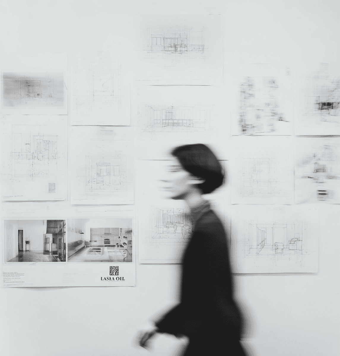 A woman walking in a building