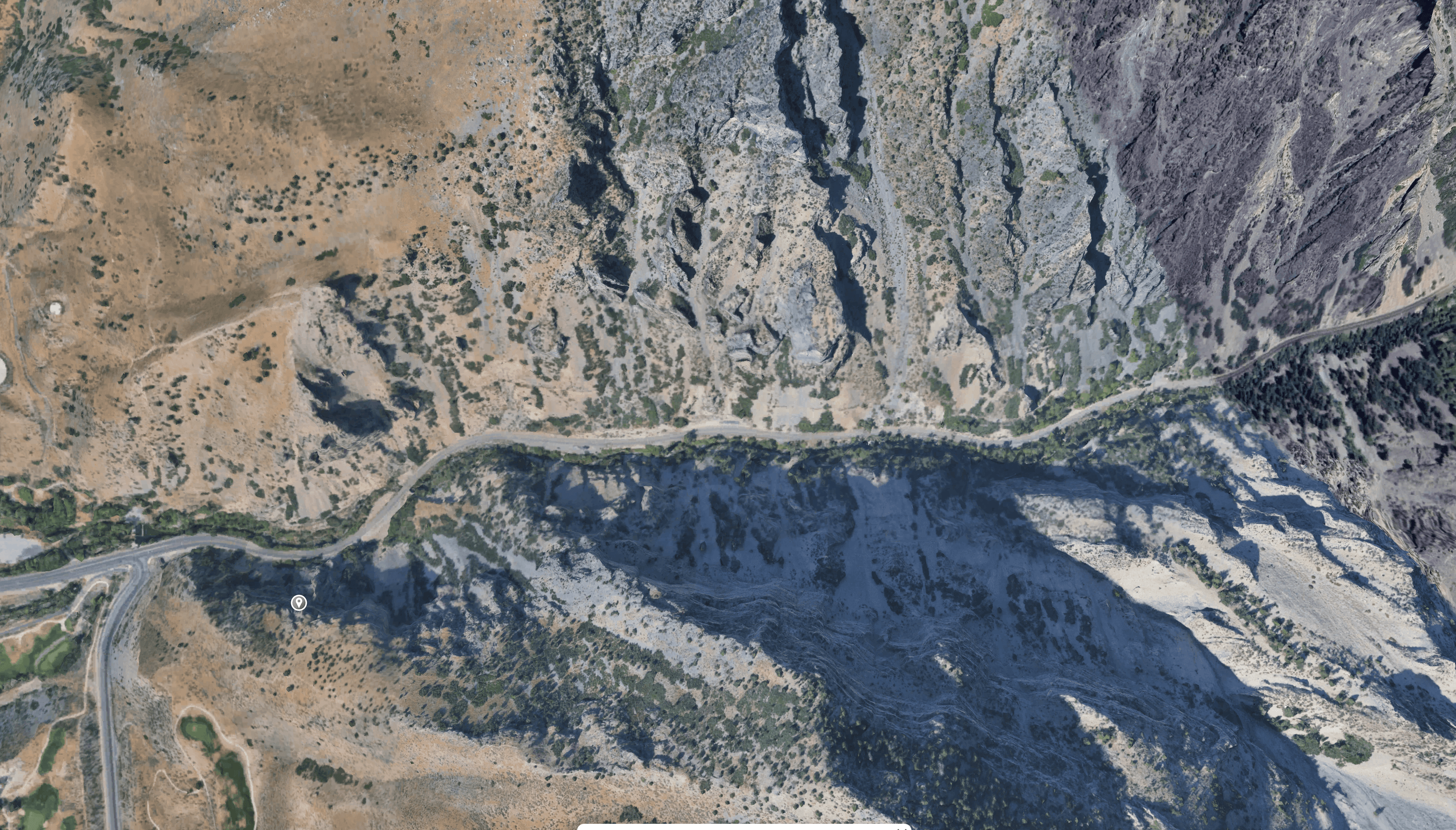A satellite image of American Fork Canyon / Tibble Fork in Utah