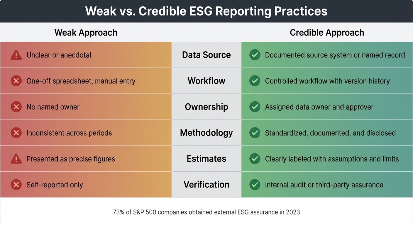 Weak vs. Credible ESG Reporting Practices: A Side-by-Side Comparison