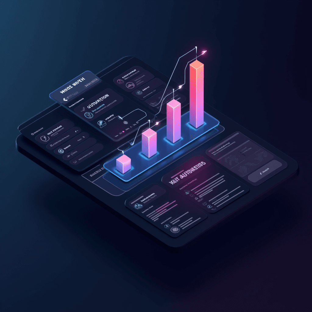Interactive AI flow builder interface with graph and dashboard elements for creating custom automated workflows in video management systems.