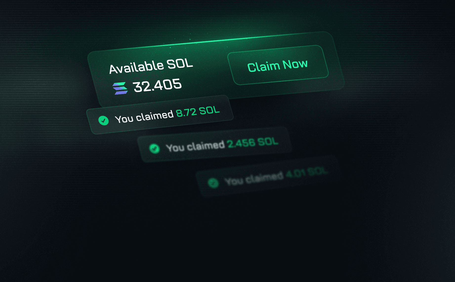 Claim SOL Instantly. Instantly Claim your referral and trading rewards. Watch them grow with every trade.