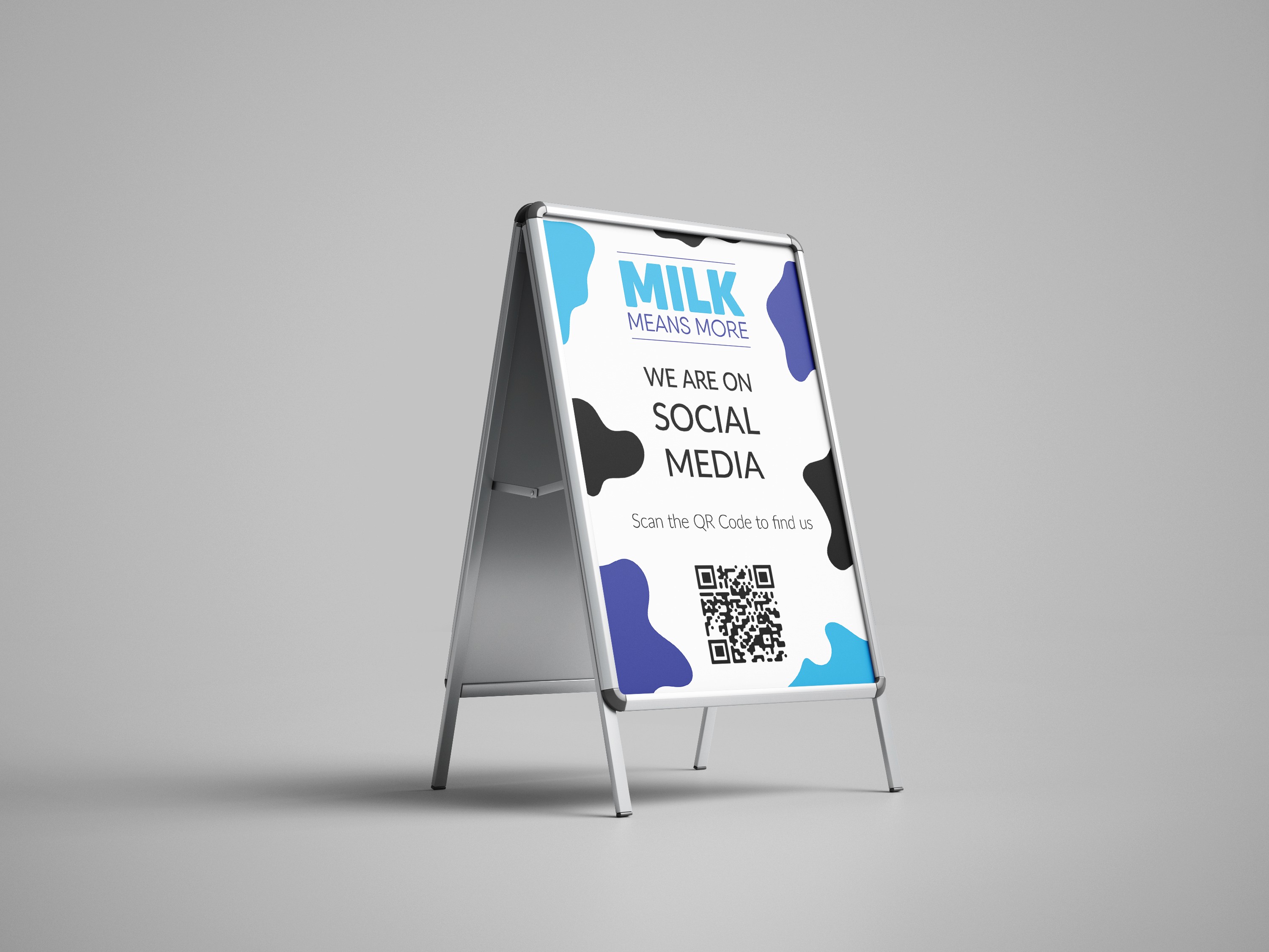 Mockup of A-frame signage