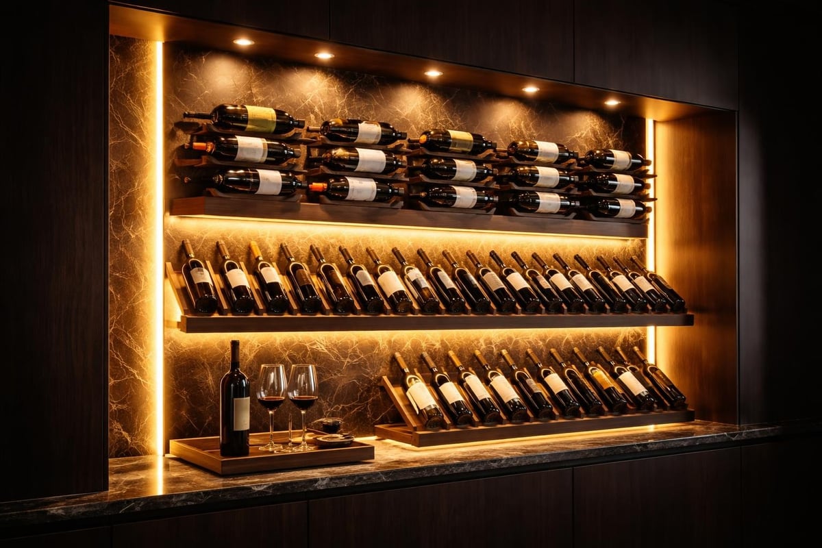 Wine wall lighting techniques
