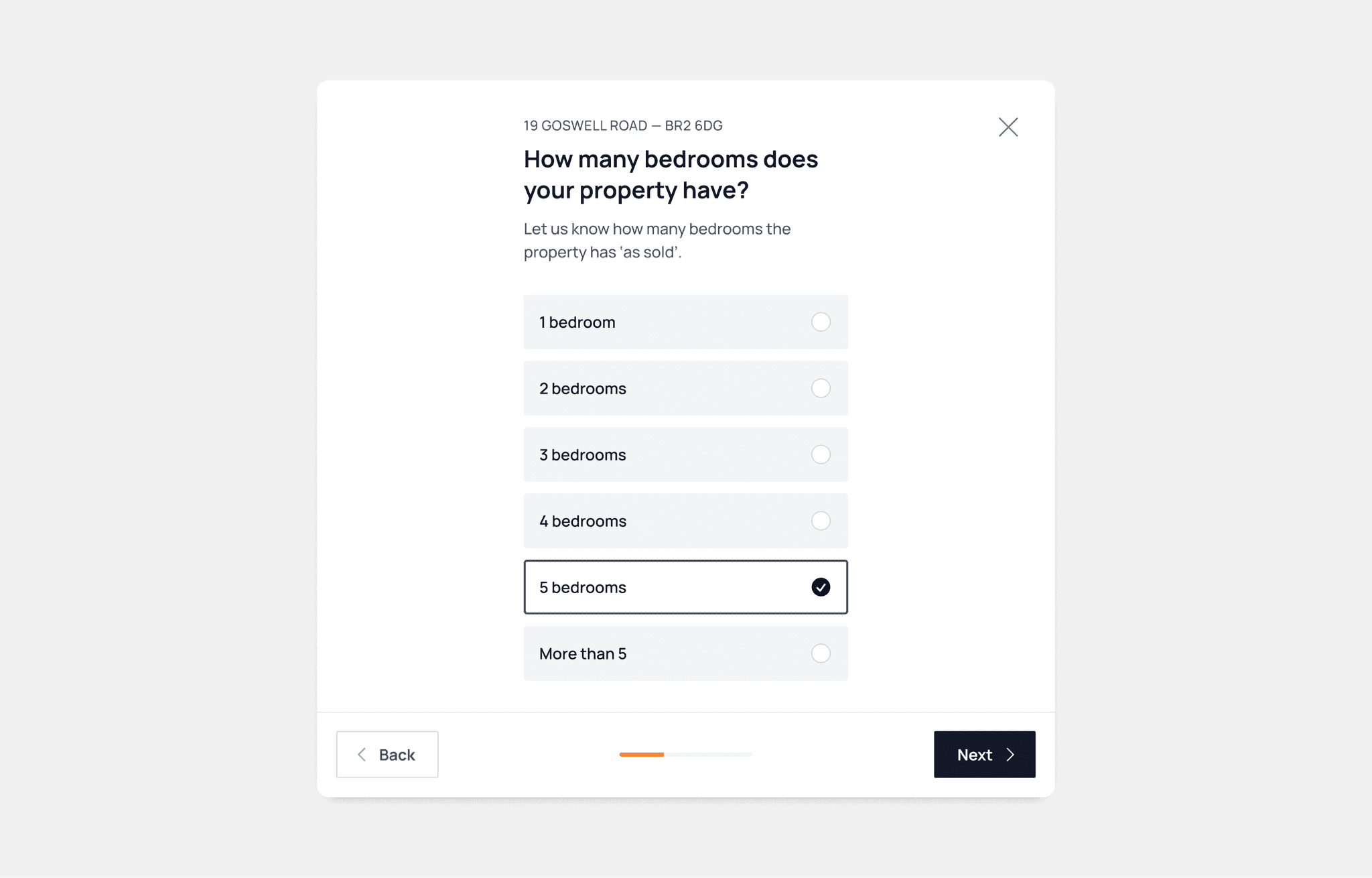 A sample question from the customer enquiry flow