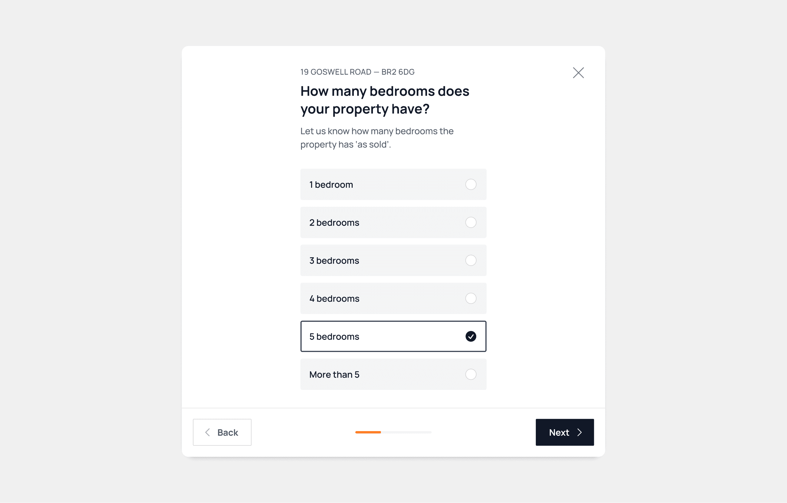 A sample question from the customer enquiry flow