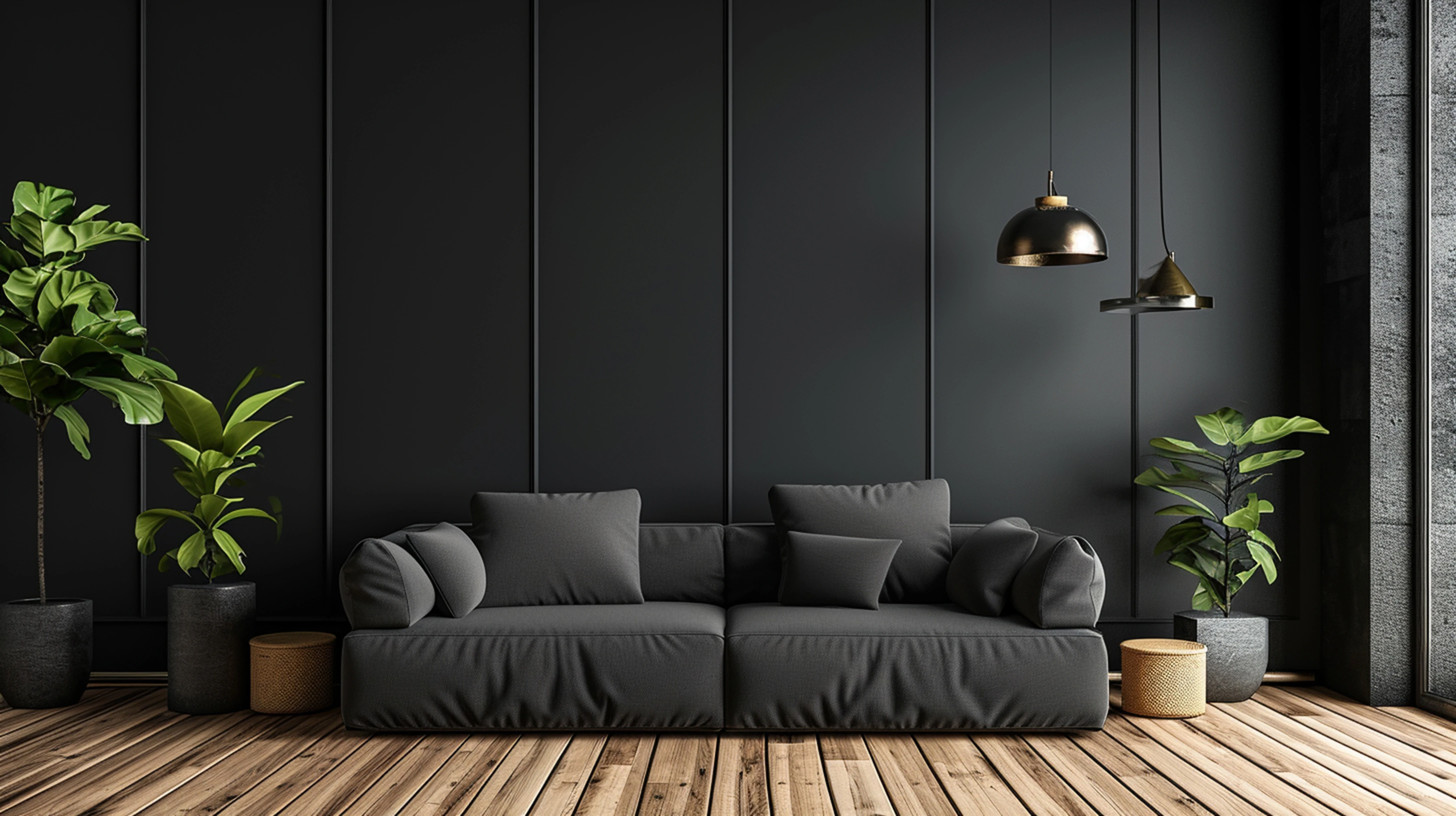 mordern interior with black sofa auraspace architecture  home