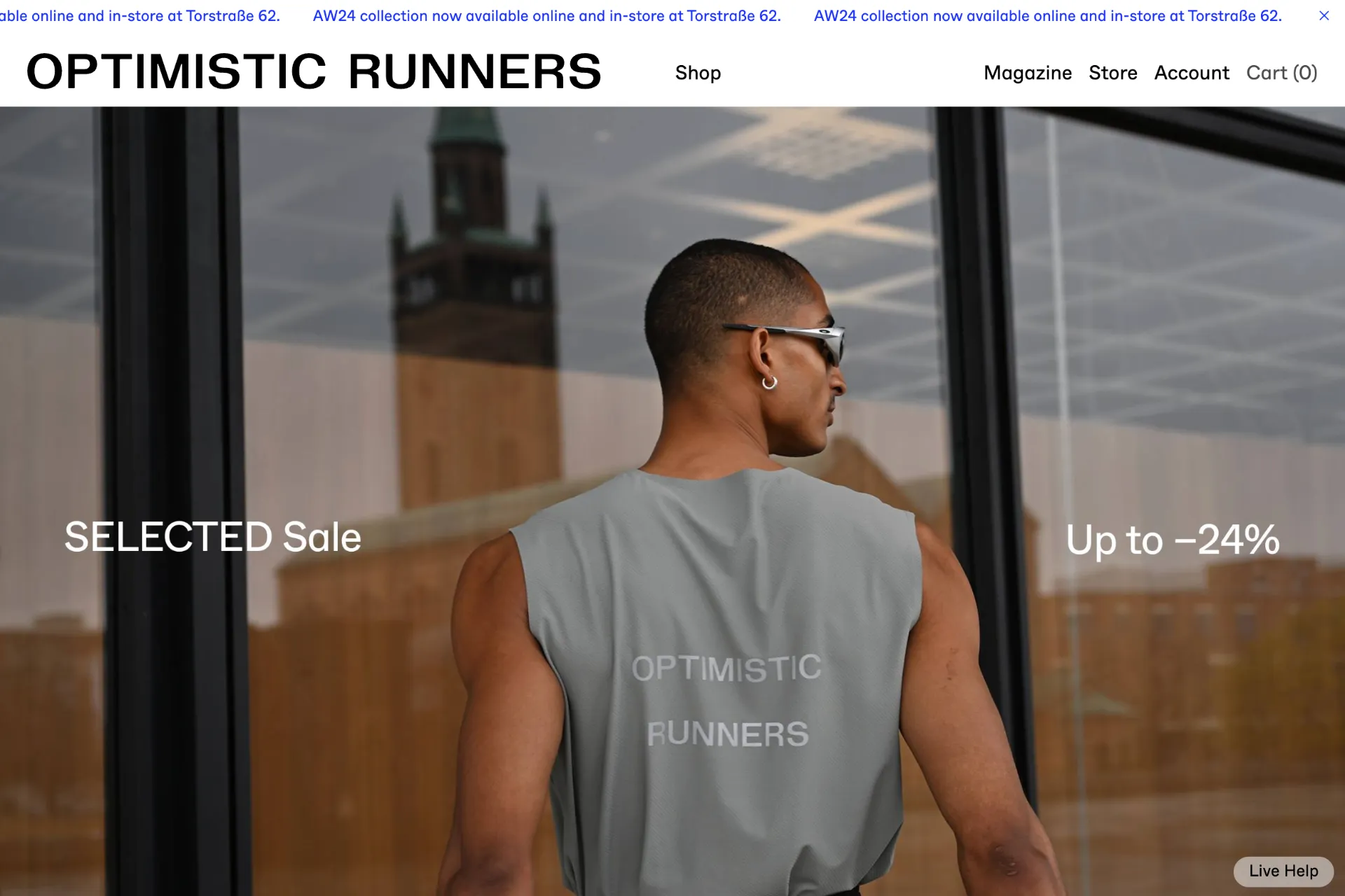 Screenshot of Optimistic Runners website