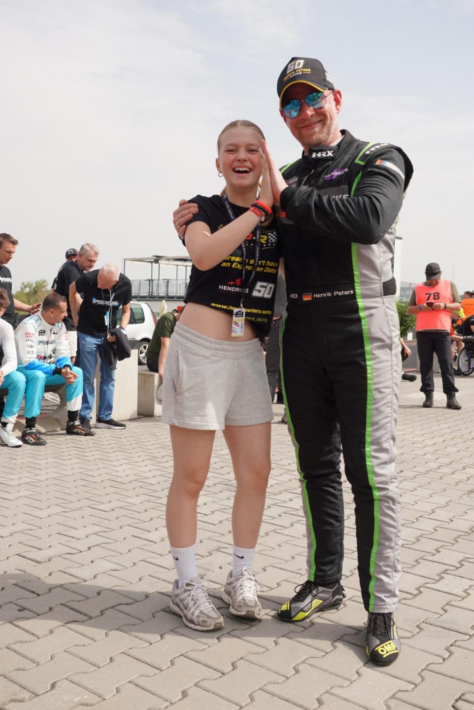 Henrik Peters meeting a young fan at Autodrom Most